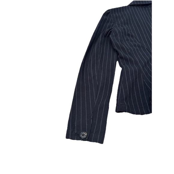Lauren Ralph Lauren Women’s Black Gray 100% Cotton Pinstripe Blazer Size Small - Picture 6 of 6
